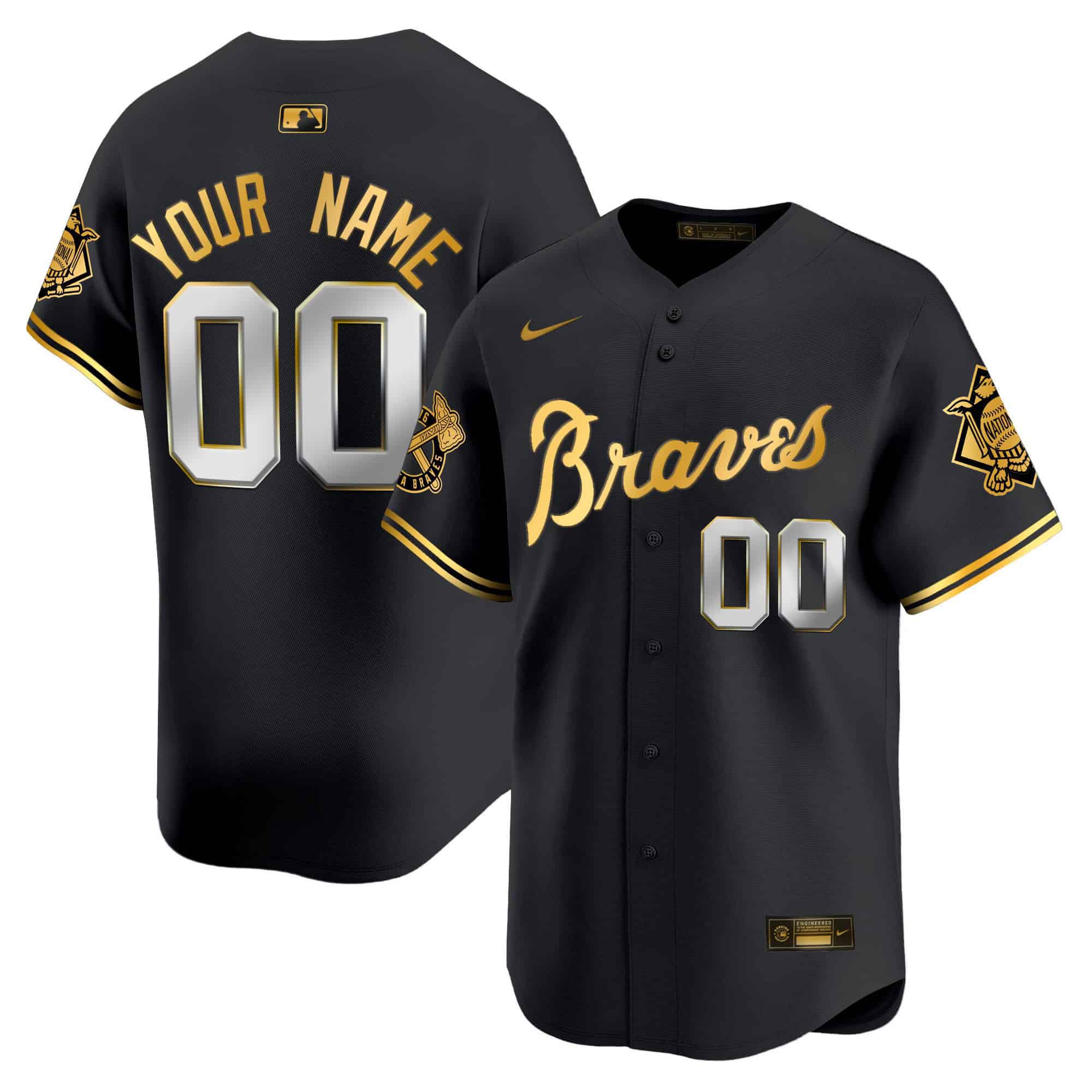 Men Atlanta Braves Black 2024 Nike Peaches Vapor Premier Limited Custom MLB Jersey style 1